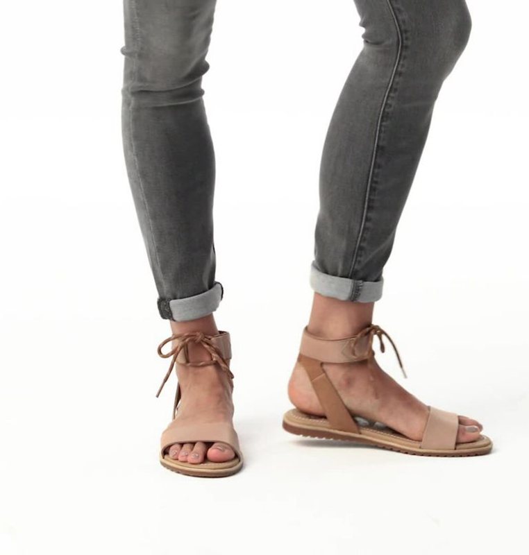 Sorel Dam Sandaler Beige - Ella™ Ankle Lace Flat - FCI-756109